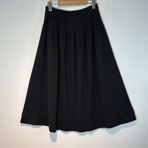 Adrienne Vittadini Sport cotton Black Midi A-Line Skirt size large